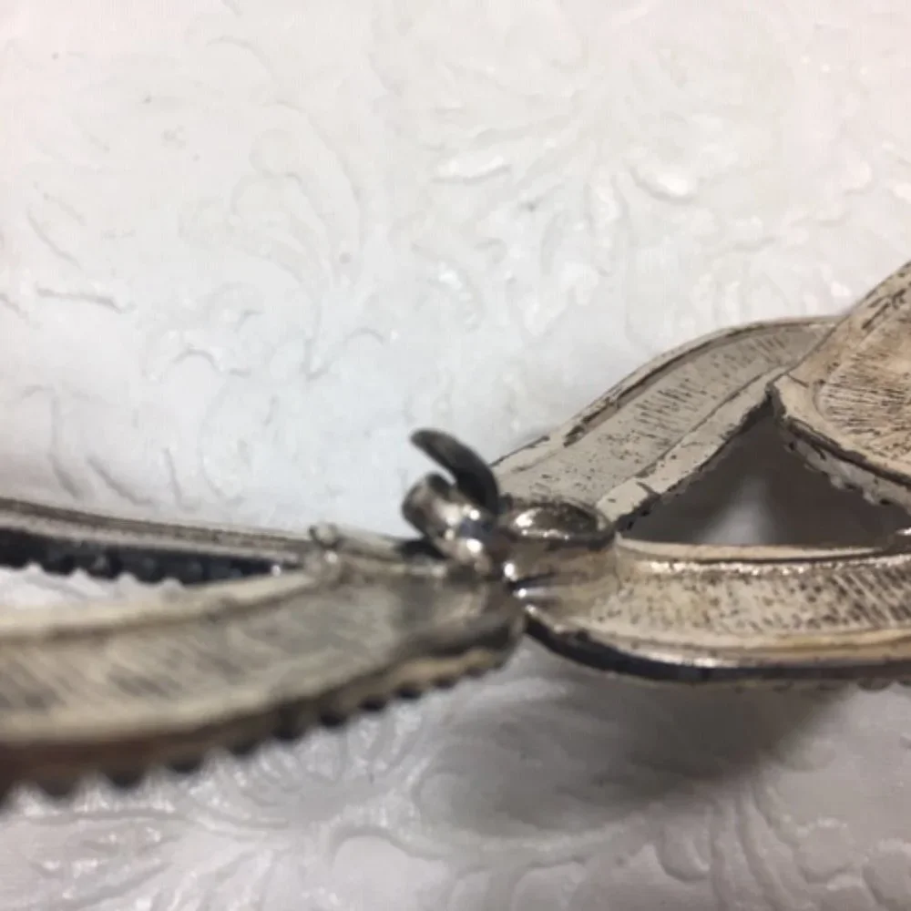 Chico's Black Genuine Leather Fashion Adjustable Silver Buckle Belt Size S/M